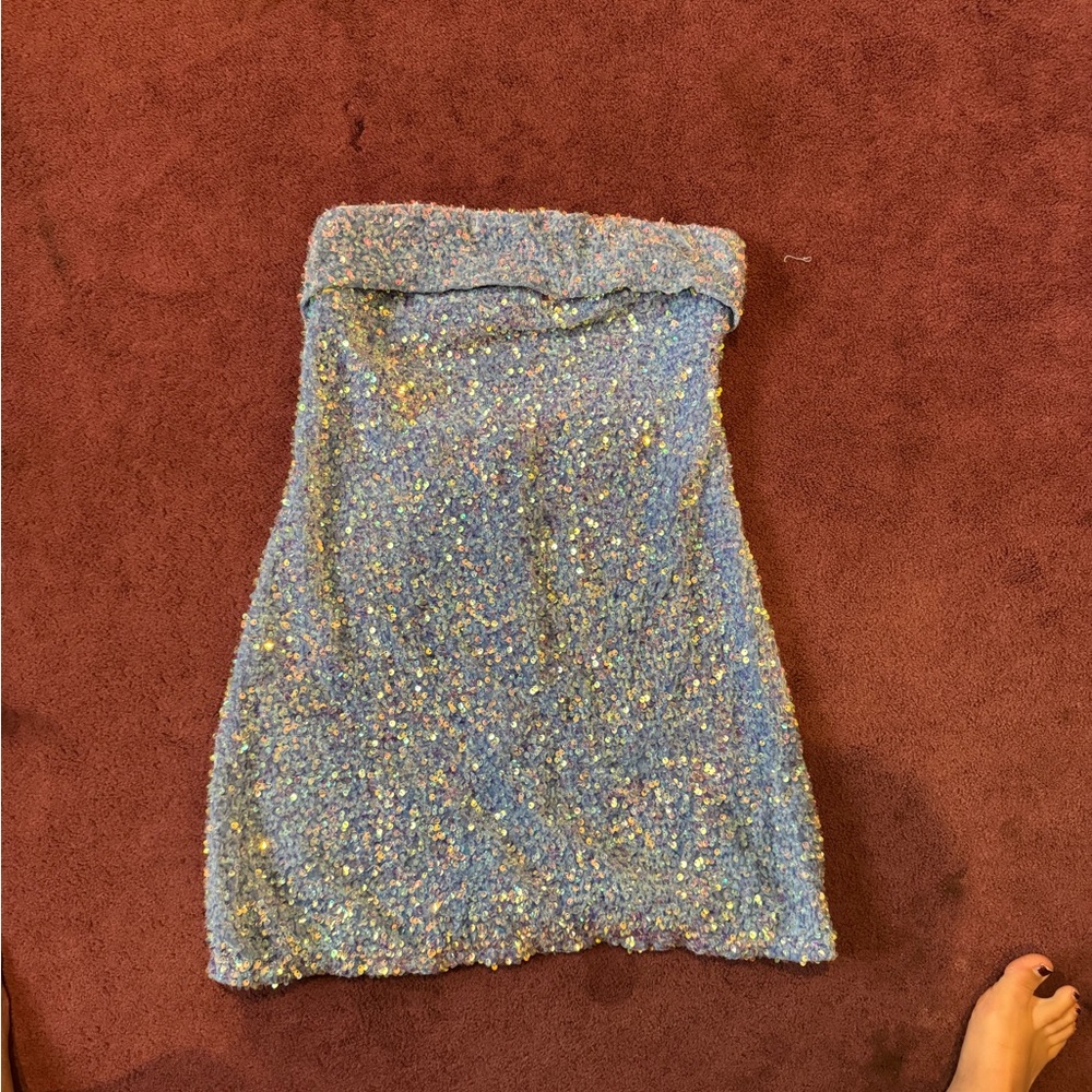 Blue Sequin Dress